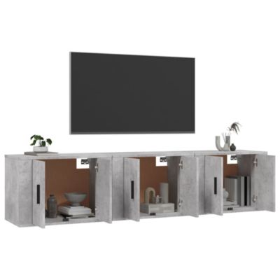 Prolenta Premium -  Meubles TV muraux 3 pcs gris béton 57x34,5x40 cm