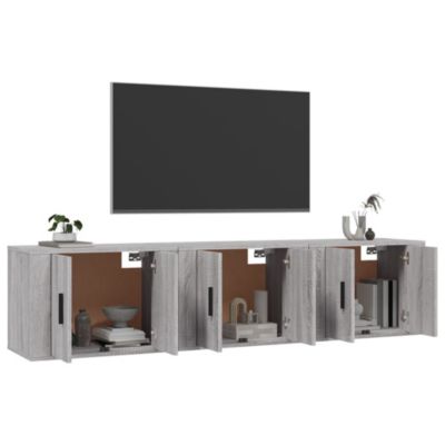 Prolenta Premium -  Meubles TV muraux 3 pcs sonoma gris 57x34,5x40 cm