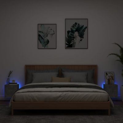 Prolenta Premium -  Meubles TV muraux et lumières LED 2pcs gris béton 30,5x35x30 cm