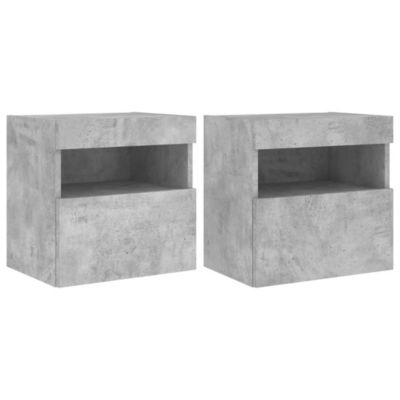 Prolenta Premium -  Meubles TV muraux et lumières LED 2pcs gris béton 40x30x40 cm