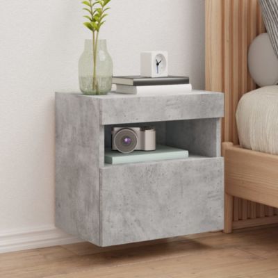 Prolenta Premium -  Meubles TV muraux et lumières LED 2pcs gris béton 40x30x40 cm