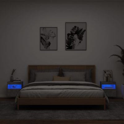 Prolenta Premium -  Meubles TV muraux et lumières LED 2pcs gris béton 40x30x40 cm