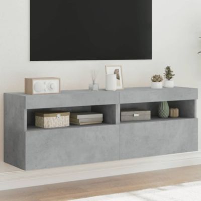 Prolenta Premium -  Meubles TV muraux et lumières LED 2pcs gris béton 60x30x40 cm