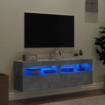 Prolenta Premium -  Meubles TV muraux et lumières LED 2pcs gris béton 60x30x40 cm