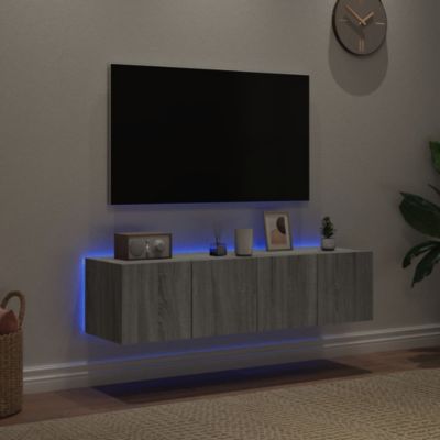 Prolenta Premium -  Meubles TV muraux et lumières LED 2pcs sonoma gris 60x35x31 cm