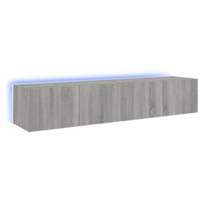 Prolenta Premium -  Meubles TV muraux et lumières LED 2pcs sonoma gris 80x35x31 cm
