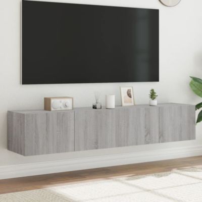 Prolenta Premium -  Meubles TV muraux et lumières LED 2pcs sonoma gris 80x35x31 cm