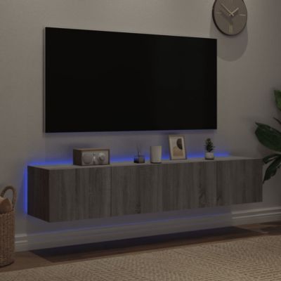 Prolenta Premium -  Meubles TV muraux et lumières LED 2pcs sonoma gris 80x35x31 cm