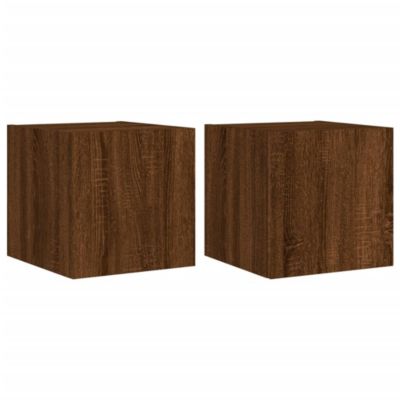 Prolenta Premium -  Meubles TV muraux lumières LED 2 pcs chêne marron 30,5x35x30 cm