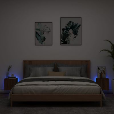 Prolenta Premium -  Meubles TV muraux lumières LED 2 pcs chêne marron 30,5x35x30 cm
