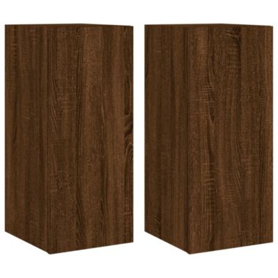 Prolenta Premium -  Meubles TV muraux lumières LED 2 pcs chêne marron 30,5x35x70 cm