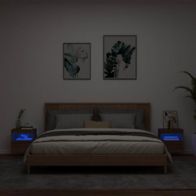 Prolenta Premium -  Meubles TV muraux lumières LED 2 pcs chêne marron 40x30x40 cm