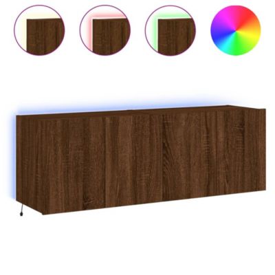 Prolenta Premium -  Meubles TV muraux lumières LED 2 pcs chêne marron 60x35x41 cm