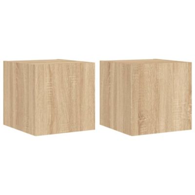 Prolenta Premium -  Meubles TV muraux lumières LED 2 pcs chêne sonoma 30,5x35x30 cm