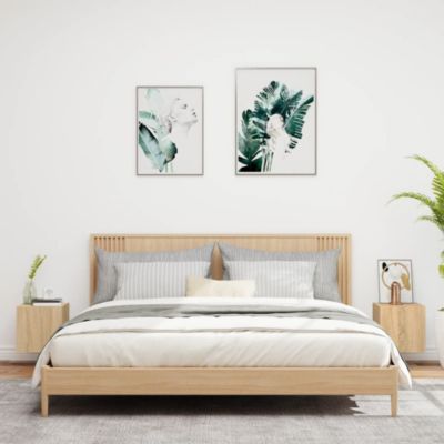 Prolenta Premium -  Meubles TV muraux lumières LED 2 pcs chêne sonoma 30,5x35x30 cm