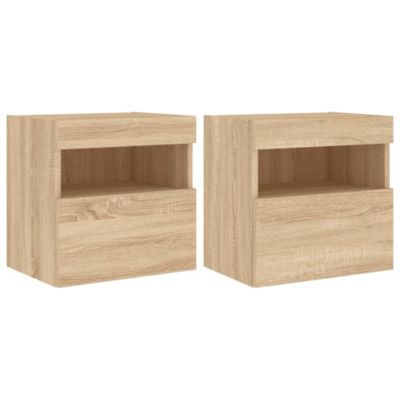 Prolenta Premium -  Meubles TV muraux lumières LED 2 pcs chêne sonoma 40x30x40 cm