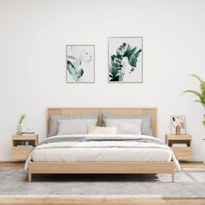 Prolenta Premium -  Meubles TV muraux lumières LED 2 pcs chêne sonoma 40x30x40 cm