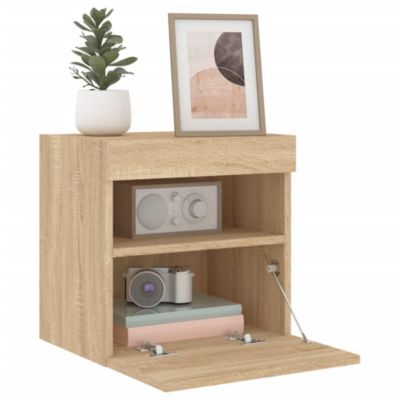 Prolenta Premium -  Meubles TV muraux lumières LED 2 pcs chêne sonoma 40x30x40 cm