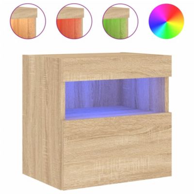 Prolenta Premium -  Meubles TV muraux lumières LED 2 pcs chêne sonoma 40x30x40 cm