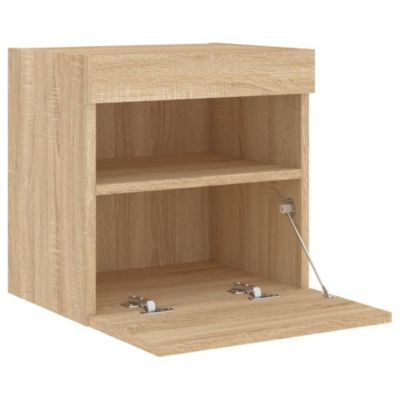 Prolenta Premium -  Meubles TV muraux lumières LED 2 pcs chêne sonoma 40x30x40 cm