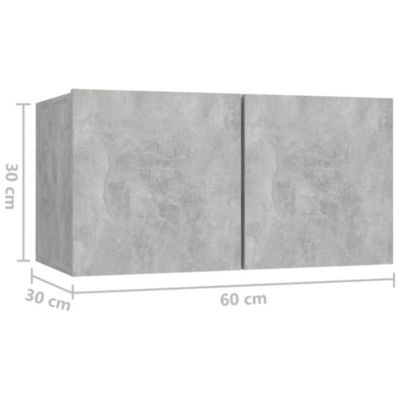Prolenta Premium -  Meubles TV suspendus 2 pcs Gris béton 60x30x30 cm