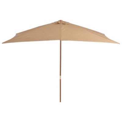 Prolenta Premium -  Parasol d'extérieur avec mât en bois 200 x 300 cm taupe