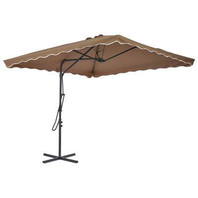 Prolenta Premium -  Parasol d'extérieur avec poteau en acier 250 x 250 cm Taupe