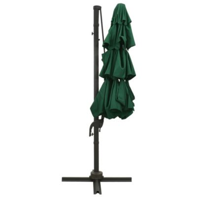 Prolenta Premium -  Parasol de jardin à 4 niveaux avec mât en aluminium vert 3x3 m