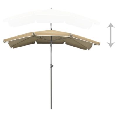 Prolenta Premium -  Parasol de jardin avec mât 200x130 cm taupe
