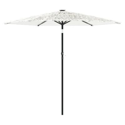 Prolenta Premium -  Parasol de jardin avec mât en acier blanc 223x223x213 cm