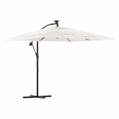 Prolenta Premium -  Parasol de jardin avec mât en acier blanc 246x246x230 cm