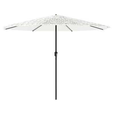 Prolenta Premium -  Parasol de jardin avec mât en acier blanc 388x388x248 cm