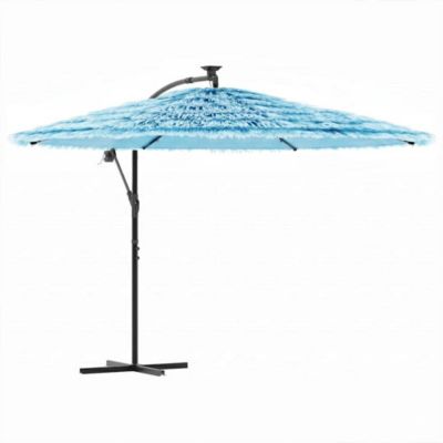 Prolenta Premium -  Parasol de jardin avec mât en acier bleu 290x290x238 cm