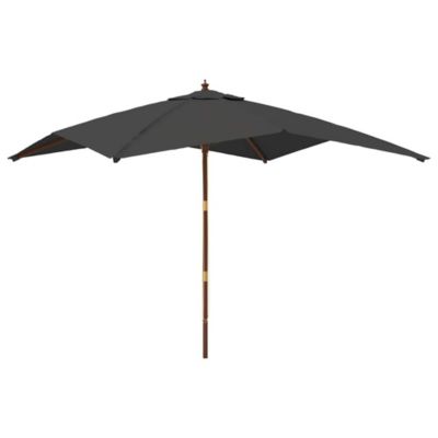 Prolenta Premium -  Parasol de jardin avec mât en bois anthracite 300x300x273 cm
