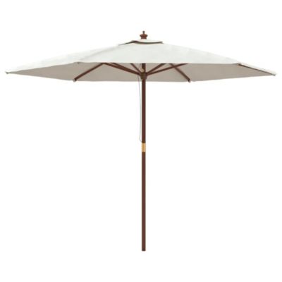 Prolenta Premium -  Parasol de jardin avec mât en bois sable 299x240 cm