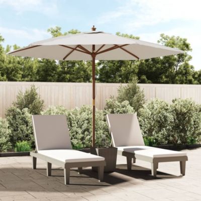 Prolenta Premium -  Parasol de jardin avec mât en bois sable 299x240 cm