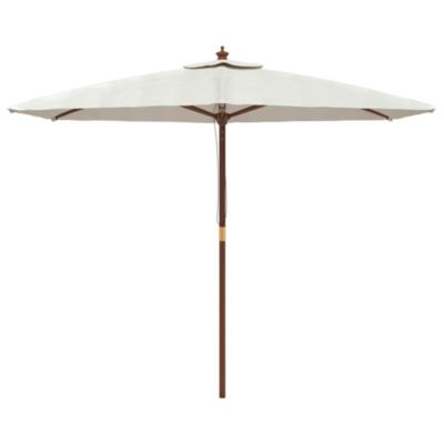 Prolenta Premium -  Parasol de jardin avec mât en bois sable 299x240 cm