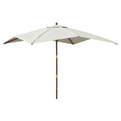 Prolenta Premium -  Parasol de jardin avec mât en bois sable 300x300x273 cm