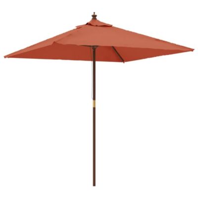 Prolenta Premium -  Parasol de jardin avec mât en bois terre cuite 198x198x231 cm