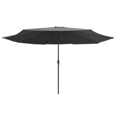 Prolenta Premium -  Parasol de jardin avec mât en métal 390 cm anthracite