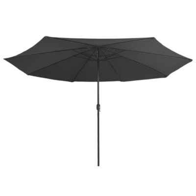 Prolenta Premium -  Parasol de jardin avec mât en métal 390 cm anthracite