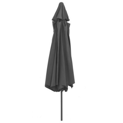Prolenta Premium -  Parasol de jardin avec mât en métal 390 cm anthracite