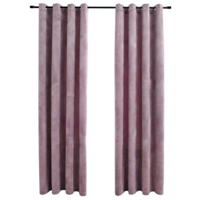 Prolenta Premium - Rideaux occultants avec anneaux 2 pcs Velours Rose 140x175 cm