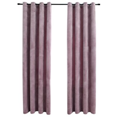 Prolenta Premium - Rideaux occultants avec anneaux 2 pcs Velours Rose 140x245 cm