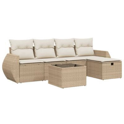 Prolenta Premium - Salon de jardin avec coussins 6 pcs beige résine tressée