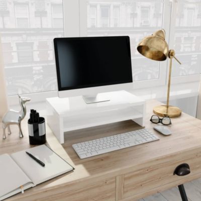 Prolenta Premium -  Support de moniteur Blanc brillant 42x24x13cm Bois d'ingénierie
