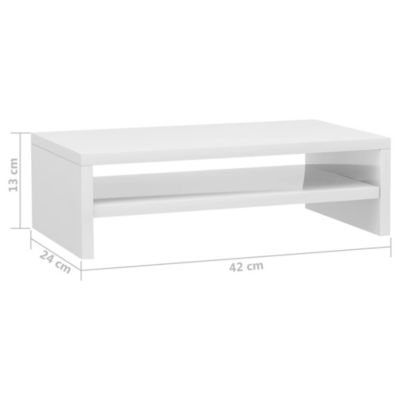 Prolenta Premium -  Support de moniteur Blanc brillant 42x24x13cm Bois d'ingénierie