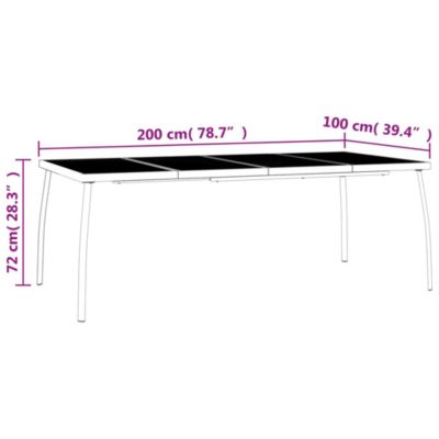 Prolenta Premium -  Table de jardin anthracite 200x100x72 cm Treillis d'acier