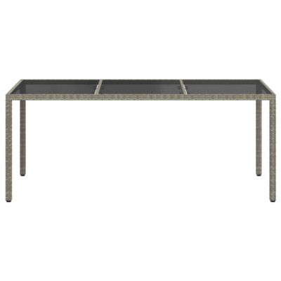 Prolenta Premium -  Table de jardin Gris 190x90x75 cm Verre trempé/résine tressée