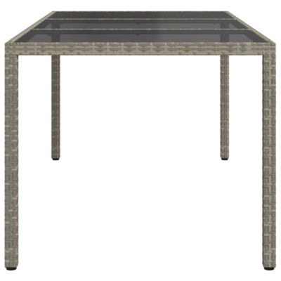 Prolenta Premium -  Table de jardin Gris 190x90x75 cm Verre trempé/résine tressée